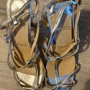 Christian Louboutin Metallic Silver Heels